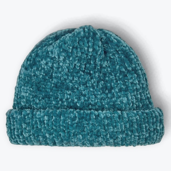 Handmade Super Soft Velvet Knit Beanie Handcrafted Hat Teal - Picture 10 of 11